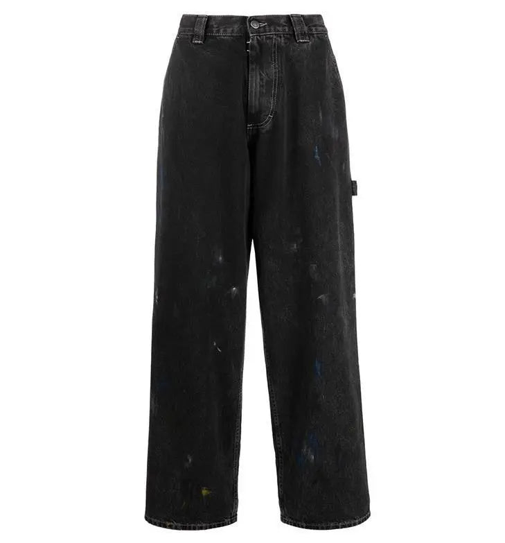 Splash Ink Paint Spots Loose Cargo Pants Men And Women - Nyaabs