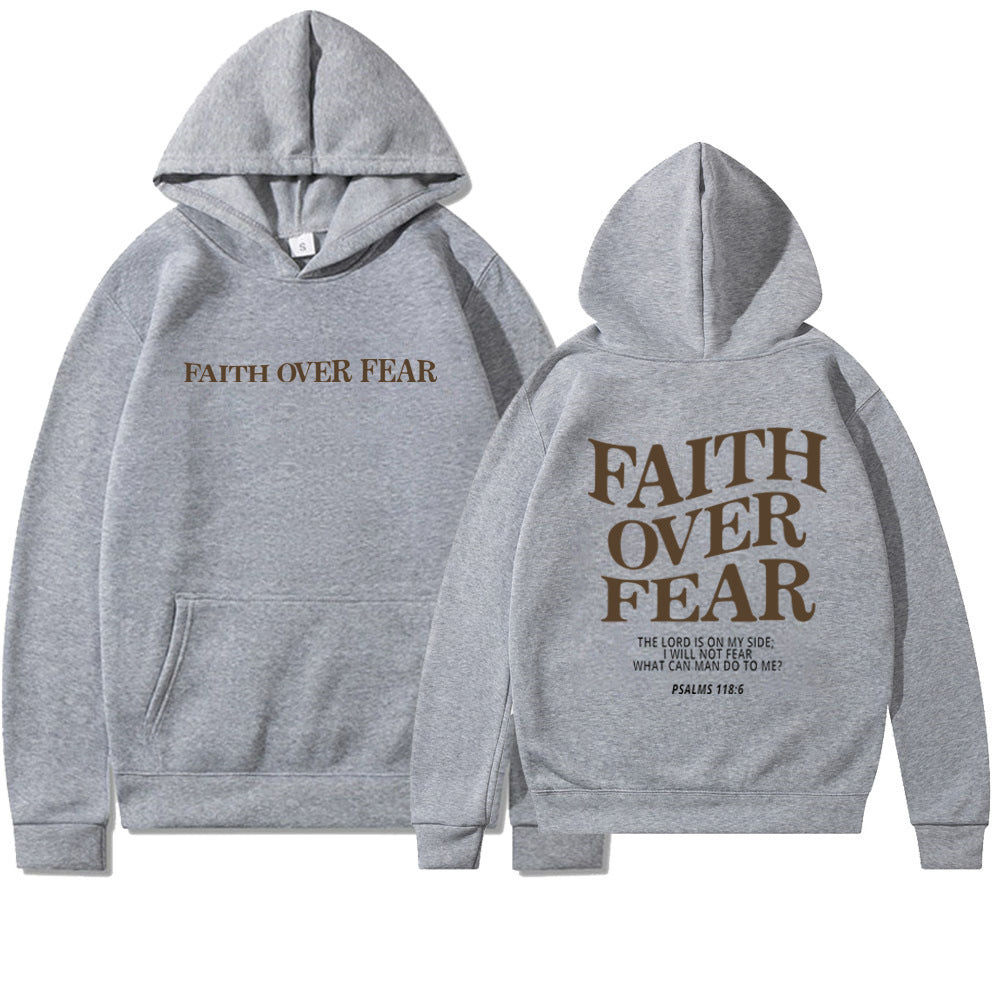 Faith Over Fear Christian Hoodie Christian Sweatshirt Jesus Hoodie Trendy Hoodie Bible Verse Shirt Unisex Aesthetic Clothes - Nyaabs