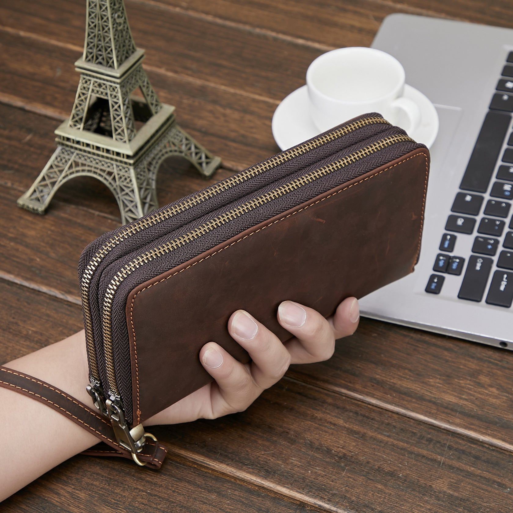 Men's Wallet Genuine Leather Fashion Retro Long Wallet - Nyaabs