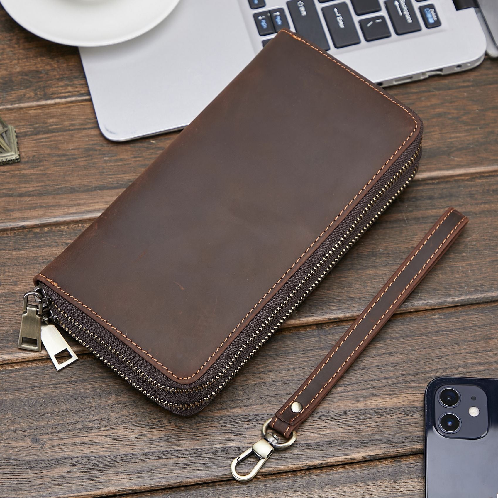 Men's Wallet Genuine Leather Fashion Retro Long Wallet - Nyaabs