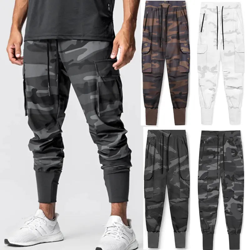 Spring Fitness Sports Men Casual Loose Thin Woven Workwear Leggings - Nyaabs