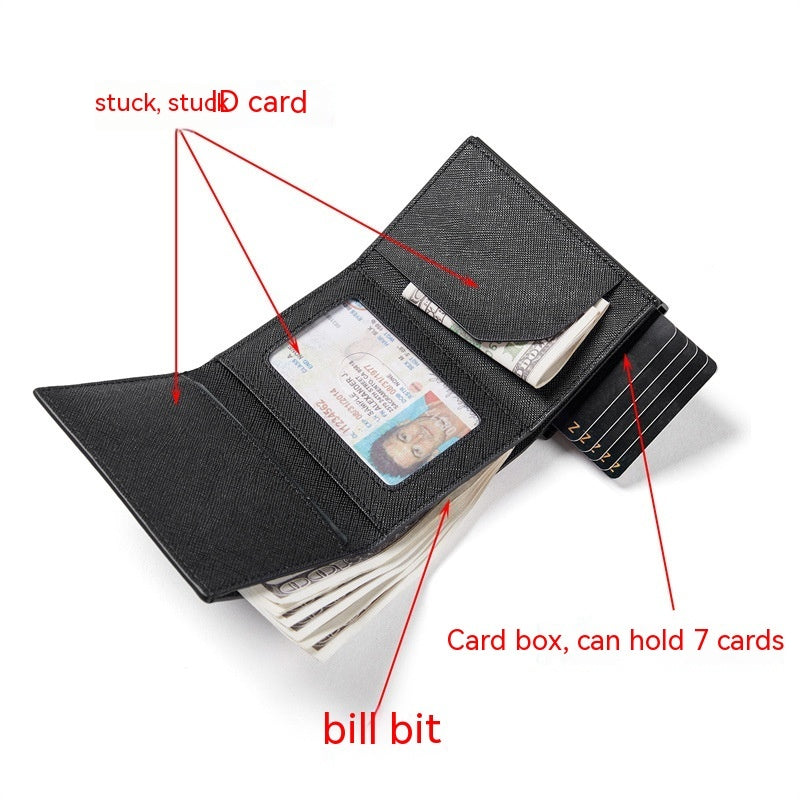 Carbon Fiber Large Capacity Automatic Aluminum Box Anti-theft Swiping Multiple Card Slots Tri Fold Card Holder Wallet - Nyaabs