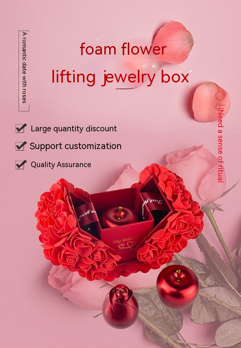 Valentines Day Gift Soap Rose Gift Box Crystal Pendant Necklace Eternal Flower Jewelry Box Set Wedding Birthday Gift For Girlfriend - Nyaabs