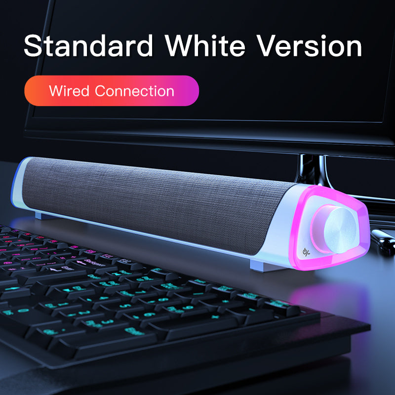 Compatible with Apple, 4D Computer Speaker Bar Stereo Sound subwoofer Bluetooth Speaker For Macbook Laptop Notebook PC Music Player Wired Loudspeaker - Nyaabs