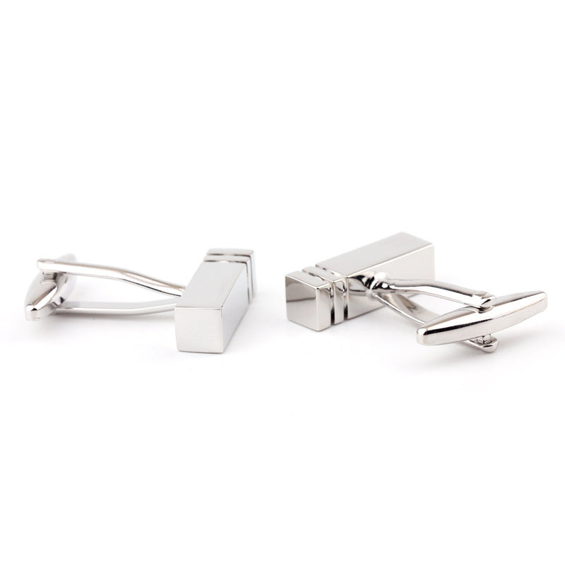 Rectangular Glossy Men And Women Metal Cufflinks - Nyaabs