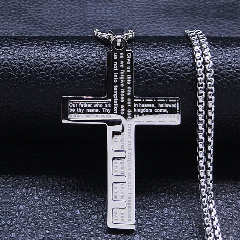 Stainless Steel Cross Shelf Necklace For Men - Nyaabs