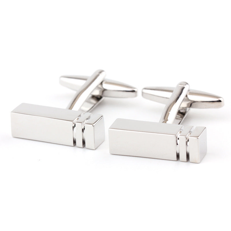 Rectangular Glossy Men And Women Metal Cufflinks - Nyaabs