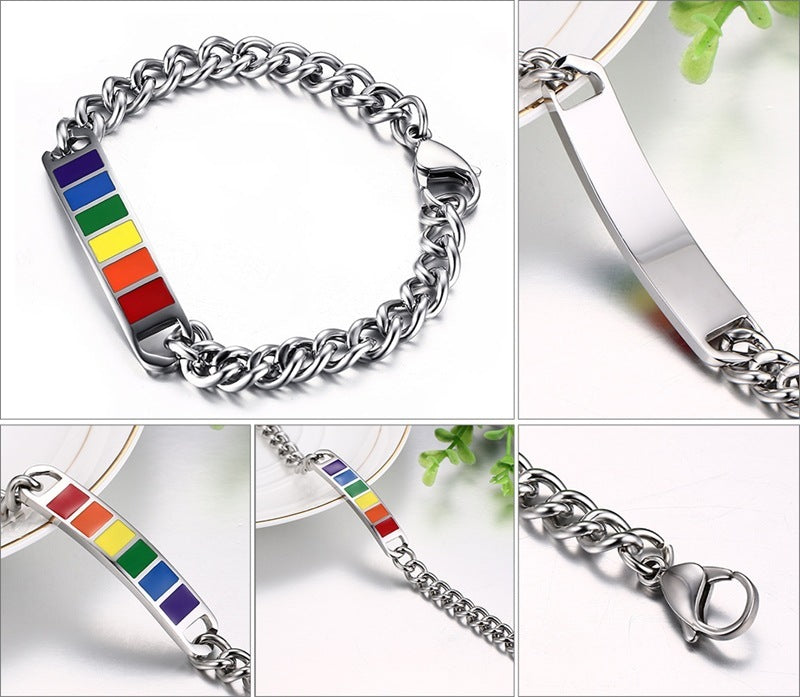 Colored men and women stainless steel bracelet - Nyaabs