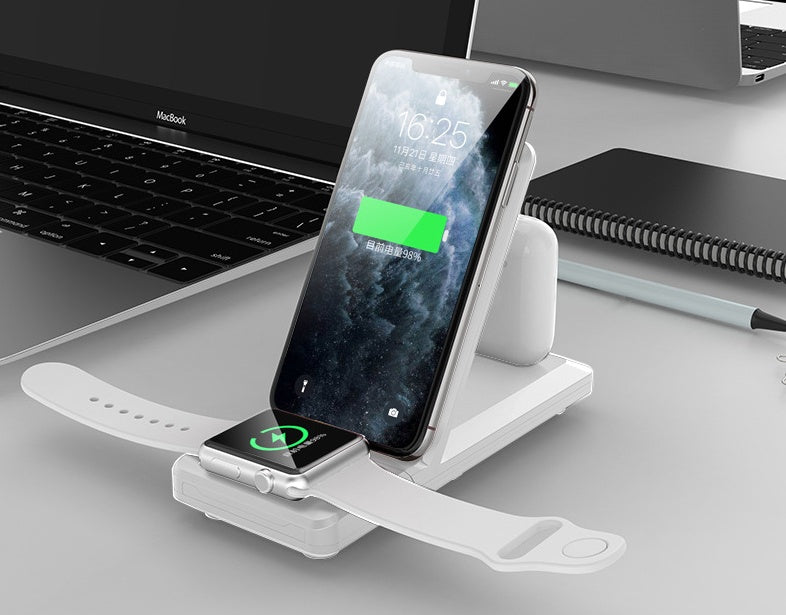 Folding three-in-one multifunctional wireless charger - Nyaabs