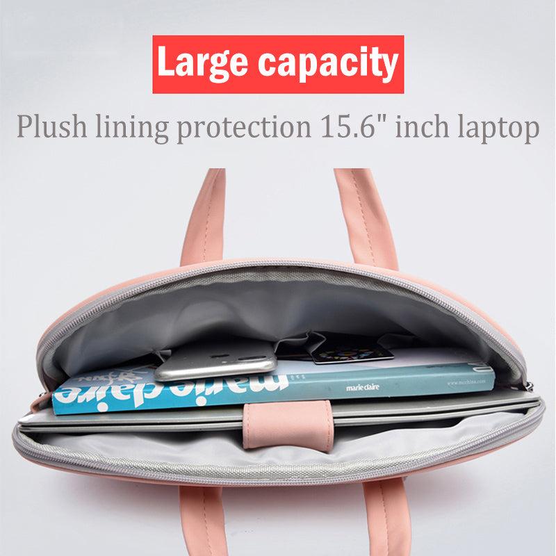 PU Leather Women Laptop Bag Notebook Carrying Case Briefcase For Macbook Air 13.3 14 15.6 Inch Men Handbags Shoulder Mouse Bag nyaabs.com