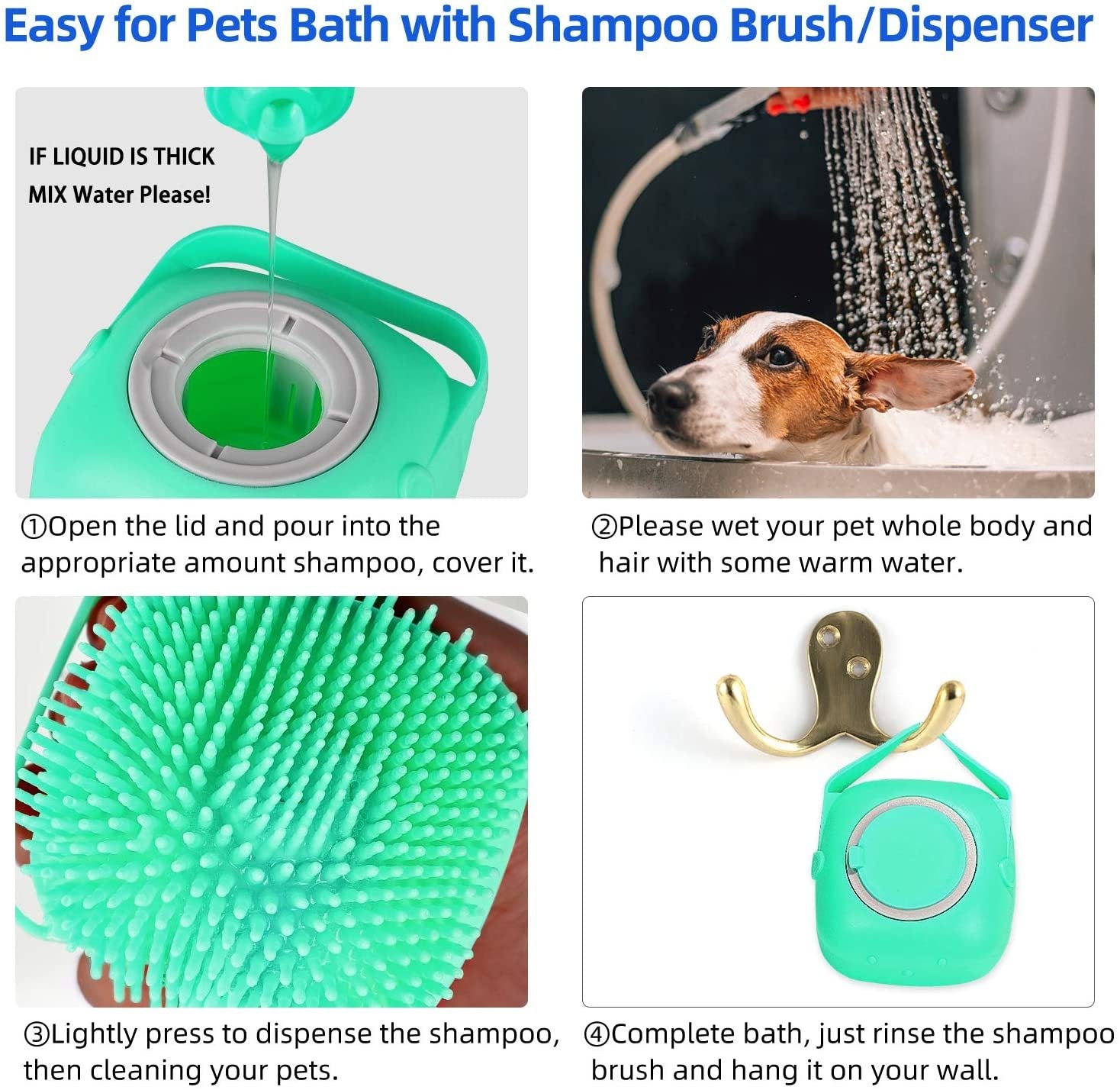 Pet Dog Shampoo Massager Brush Cat Massage Comb Grooming Scrubber Shower Brush For Bathing Short Hair Soft Silicone Brushes nyaabs.com