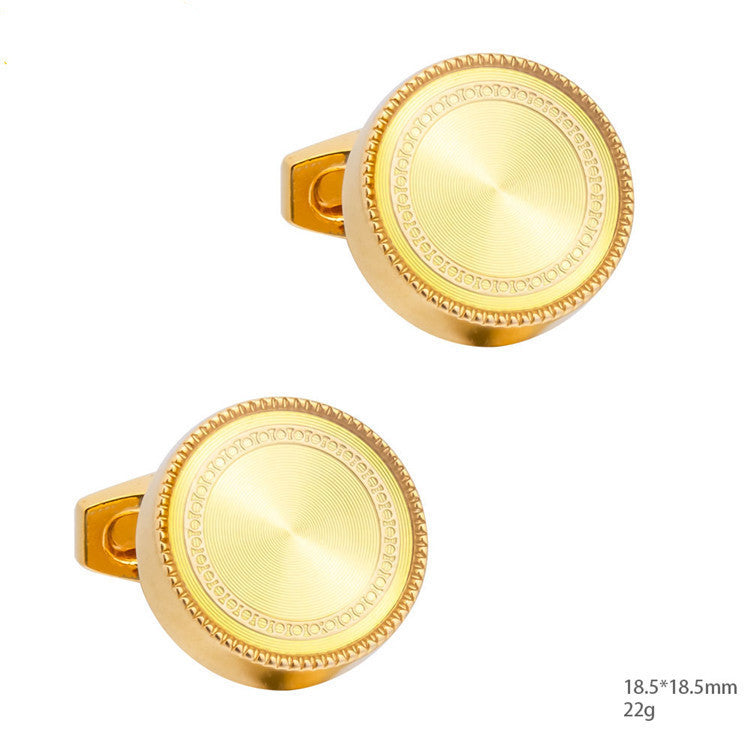 Round CD Accessories Enamel Cufflinks For Men - Nyaabs