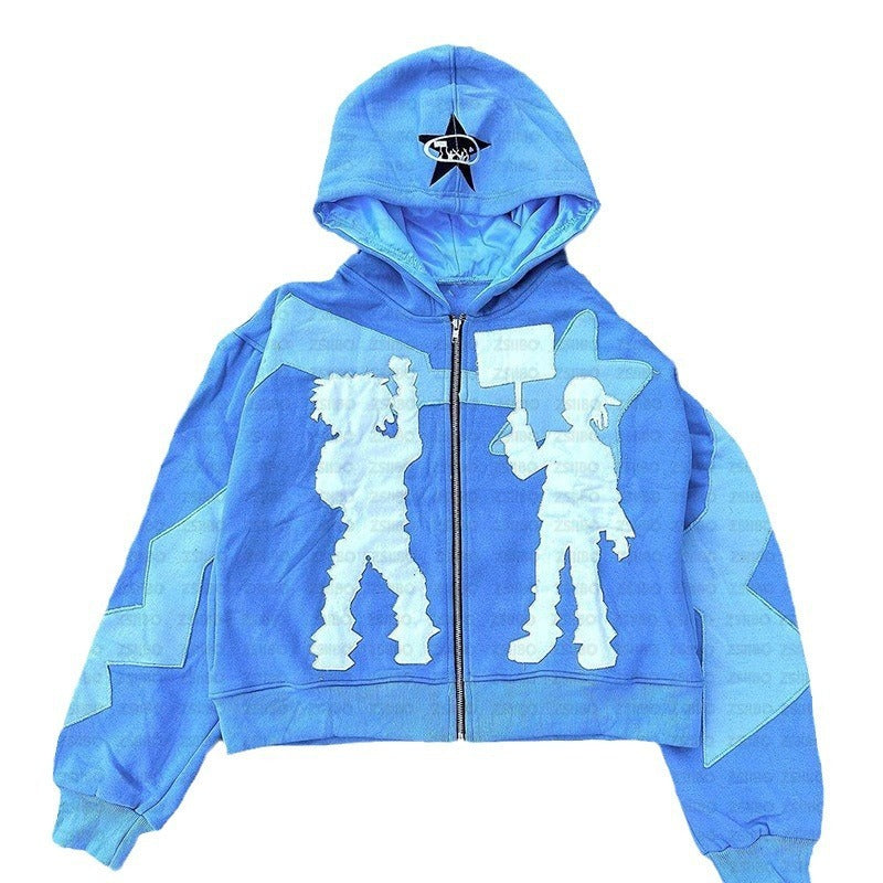 Y2g Personality Hip Hop Style Hooded Cardigan - Nyaabs