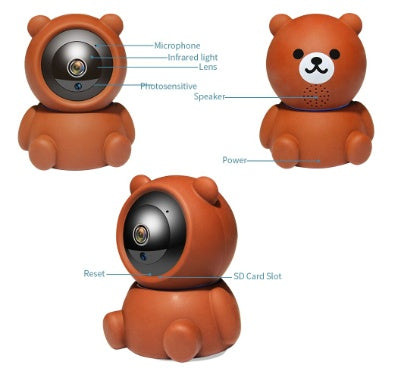 Bear Camera1080P Wifi IP Camera Auto Tracking IR Night Vision Home Security Camera nyaabs.com