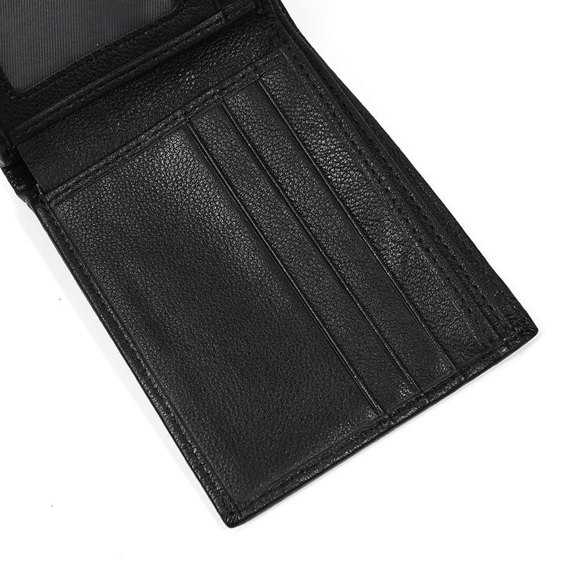 Men's Leather Wallet Embossed Wallet Crazy Horse Leather - Nyaabs