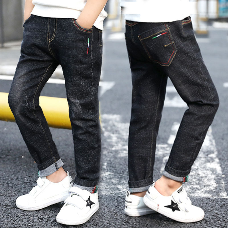 Boys' denim trousers, new style, big children's trousers, spring and autumn children's trousers - Nyaabs