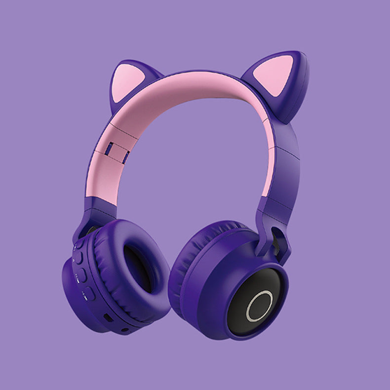 LED Light Cat Ear Headphones Wireless Bluetooth 5.0 Headset Portable Foldable Kids Headphone With Microphone Best Gift - Nyaabs