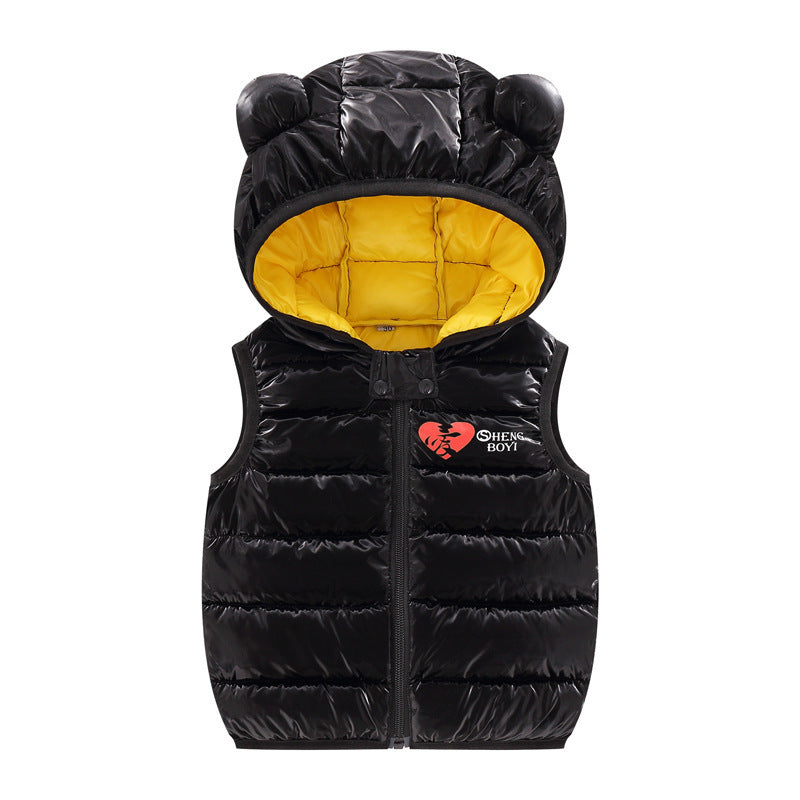 Children Warm Down Vest Autumn Baby Boys Girls Sleeveless Waistcoat Kids Outerwear Vests Children Hooded Jackets - Nyaabs