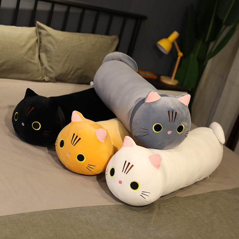 Large Size Cartoon Cat Plush Toys Stuffed Cloth Doll Long Animal Pillow Cushion - Nyaabs