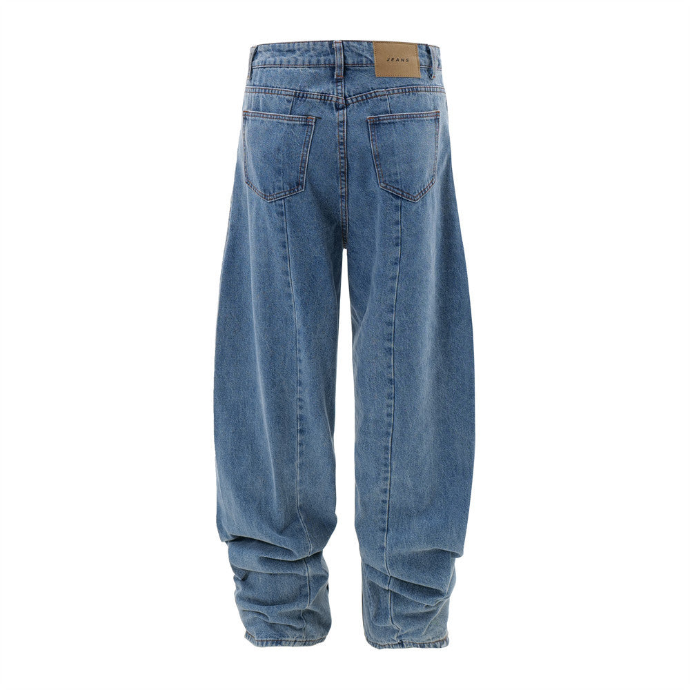 Men's American High Street Retro Washed Jeans - Nyaabs