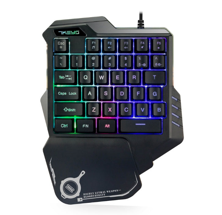 One-Handed Mechanical Gaming Keyboard RGB Backlit Portable Mini Gaming Keypad Game Controller nyaabs.com