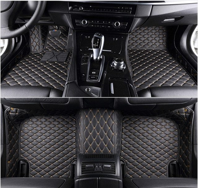 Fully Surrounded Car Leather Floor Mat Pad All Weather Protection - Nyaabs