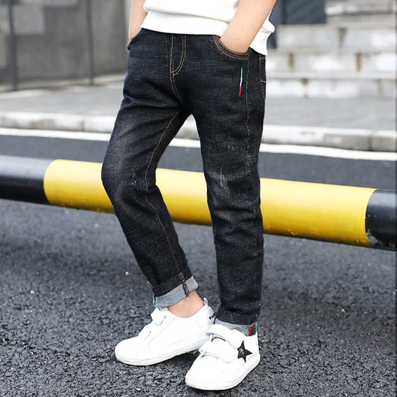 Boys' denim trousers, new style, big children's trousers, spring and autumn children's trousers - Nyaabs