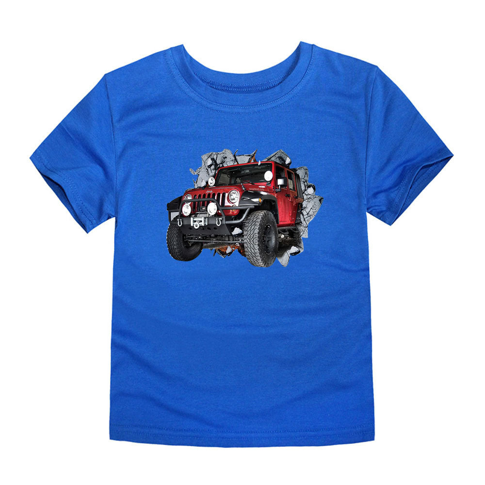 Children's Short-sleeved Cotton Heat Transfer T-shirt For Boys And Girls - Nyaabs