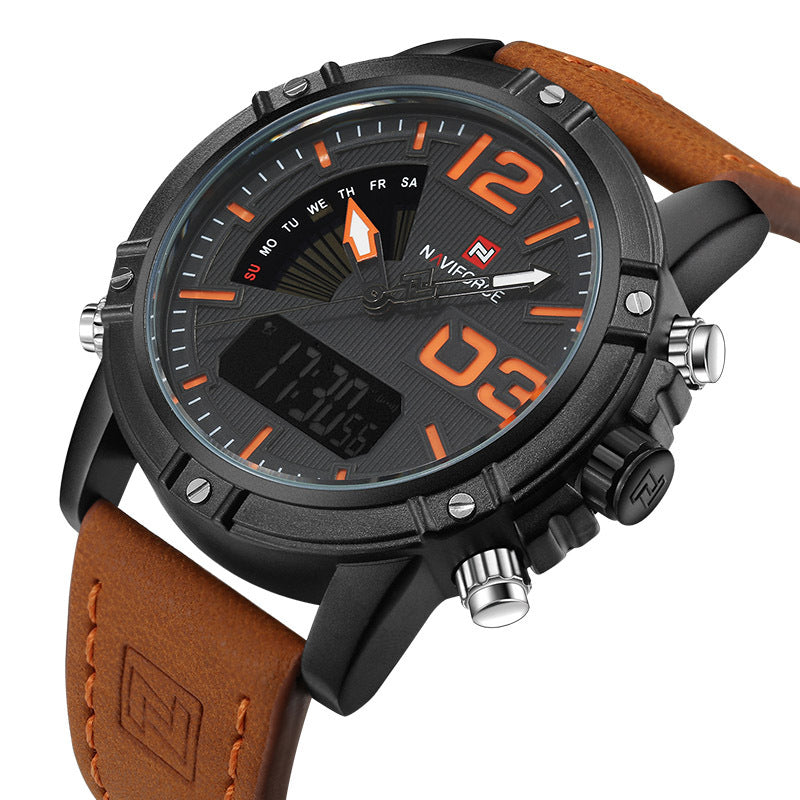 Double movement waterproof electronic watch - Nyaabs