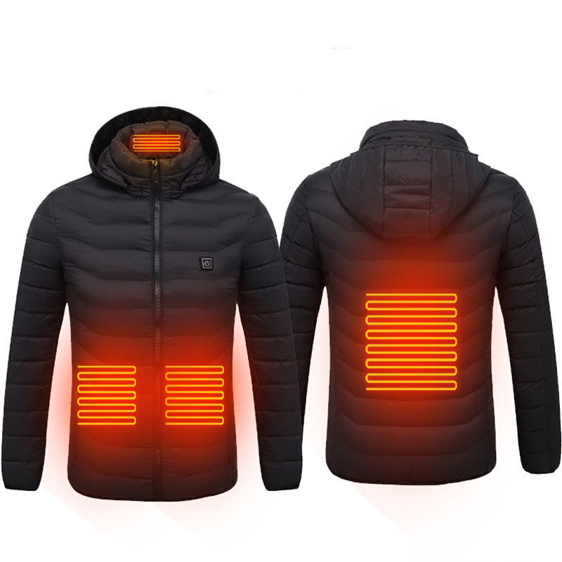 New Heated Jacket Coat USB Electric Jacket Cotton Coat Heater Thermal Clothing Heating Vest Men's Clothes Winter - Nyaabs