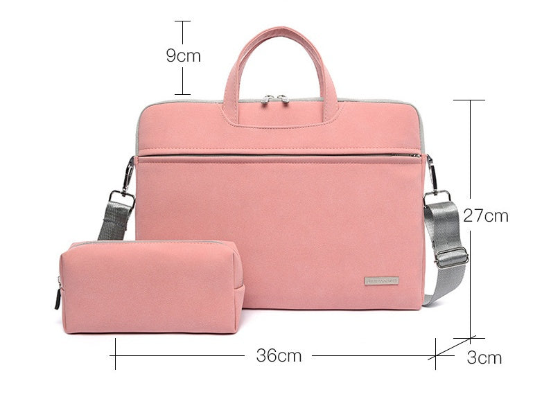 PU Leather Women Laptop Bag Notebook Carrying Case Briefcase For Macbook Air 13.3 14 15.6 Inch Men Handbags Shoulder Mouse Bag nyaabs.com