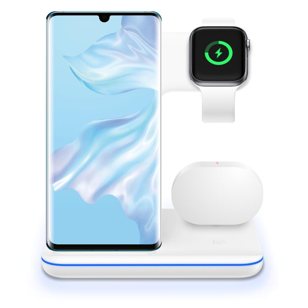 Compatible Mobile Phone Watch Earphone Wireless Charger 3 In 1 Wireless Charger Stand - Nyaabs