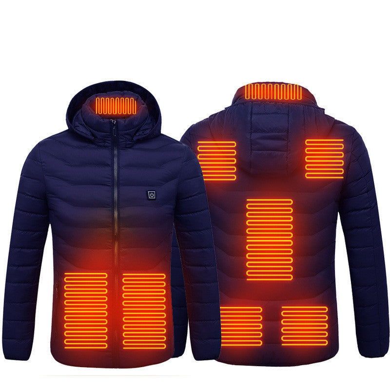 Men Heated Puffer Jacket Electric Heating Coat Insulated Hood Windbreaker 9Heat Zones - Nyaabs