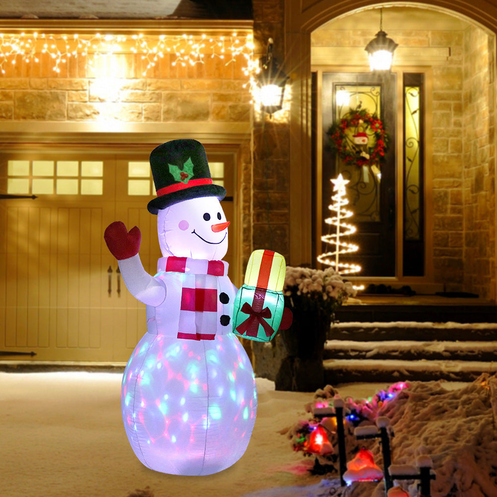 Christmas LED Lights Glowing Santa Tree Snowman Inflatable Doll Outdoor Yard Garden Decor - Nyaabs