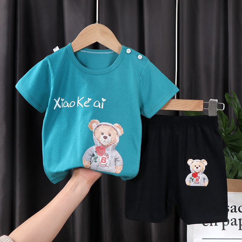 Two-piece Cotton T-shirt With Short Sleeves For Boys And Girls - Nyaabs