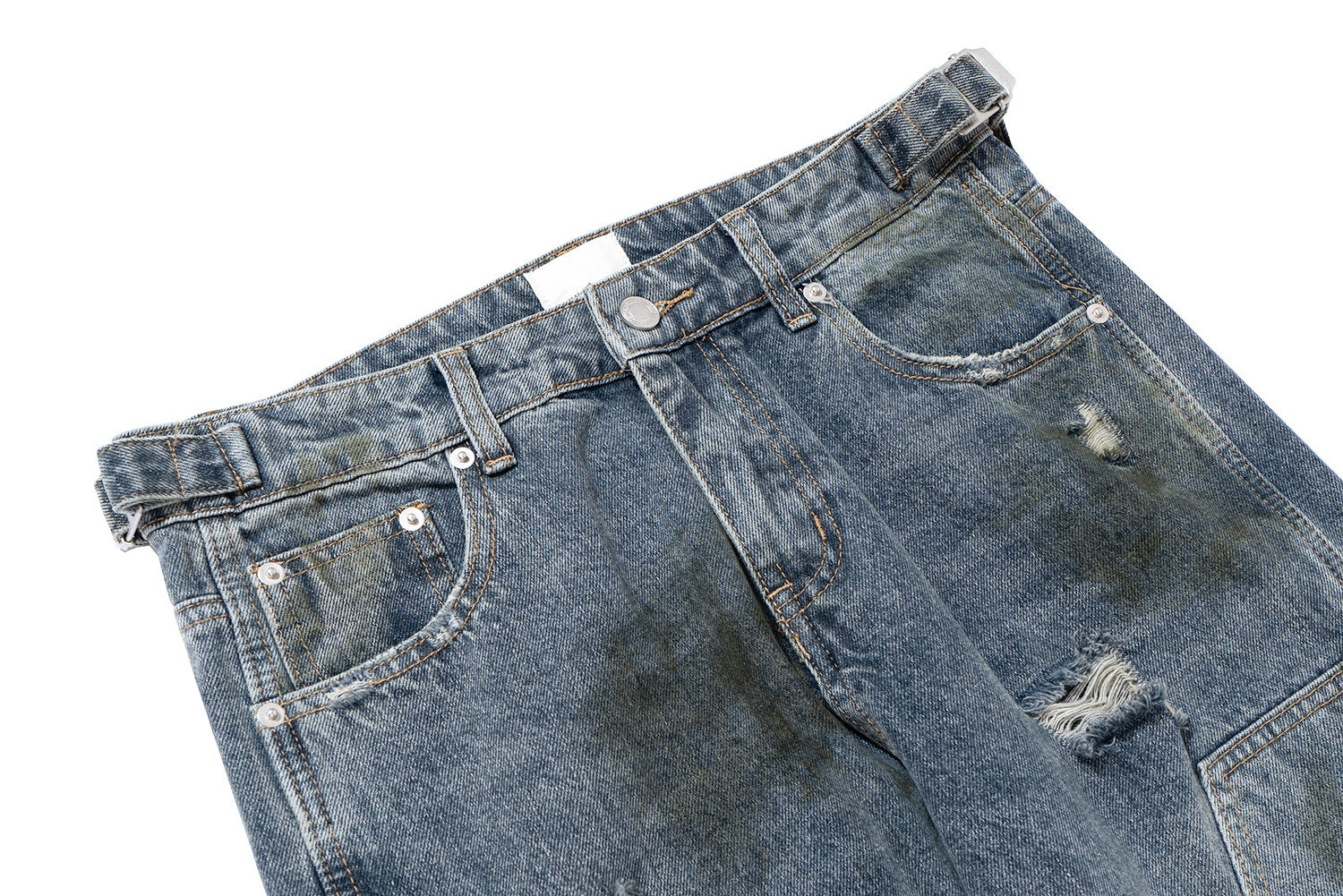 Loose Flared Pants-type Mud Dyed Dirty Jeans - Nyaabs