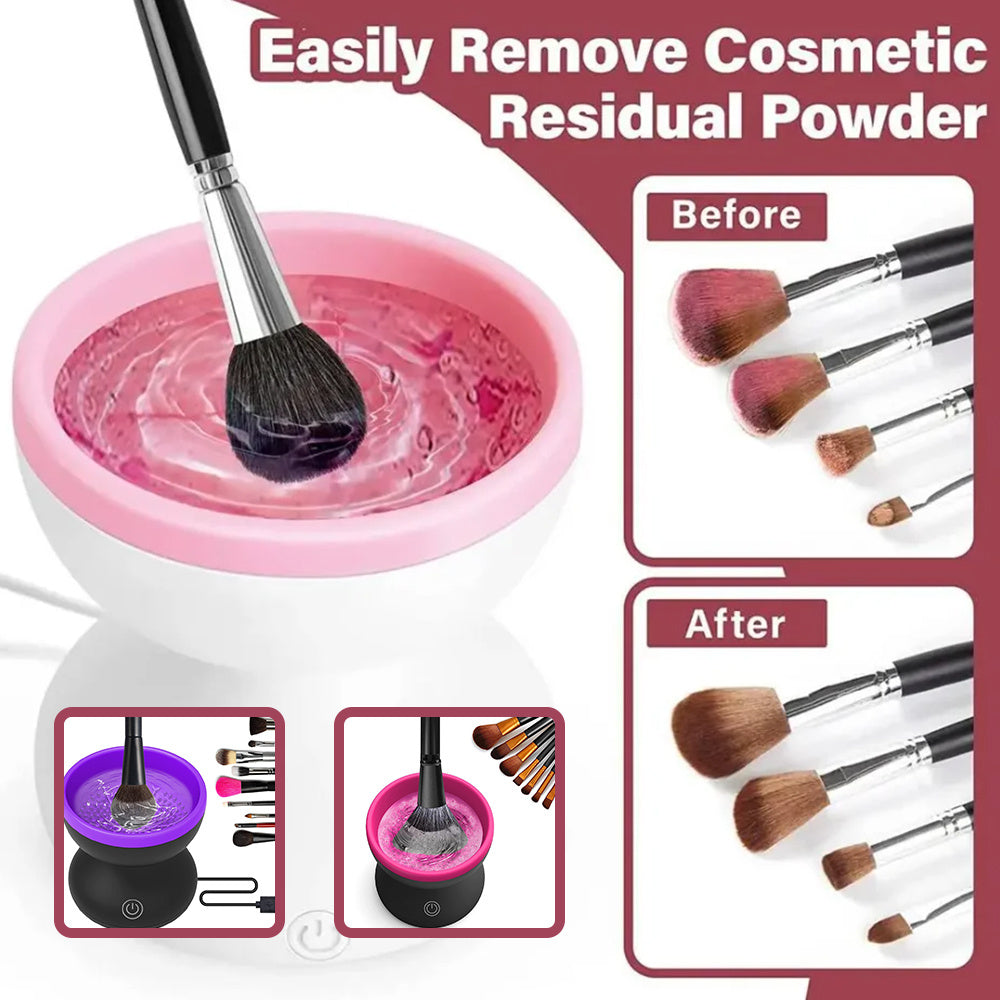 Electric Makeup Brush Cleaner Machine Portable Automatic USB Cosmetic Brush Cleaner Tools For All Size Beauty Makeup Brushes Set - Nyaabs