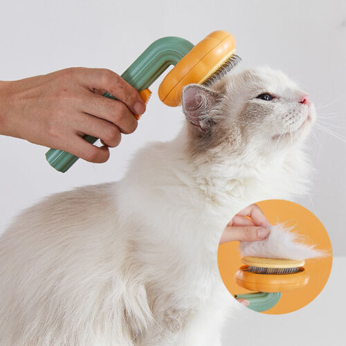 Pet Pumpkin Brush, Pet Grooming Self Cleaning Slicker Brush For Dogs Cats Puppy Rabbit, Cat Brush Grooming Gently Removes Loose Undercoat, Mats Tangled Hair Slicker Brush nyaabs.com