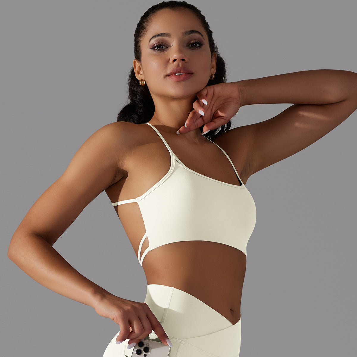 Women's Nylon Brushed Cross Sports Underwear Fitness Yoga Wear Vest - Nyaabs