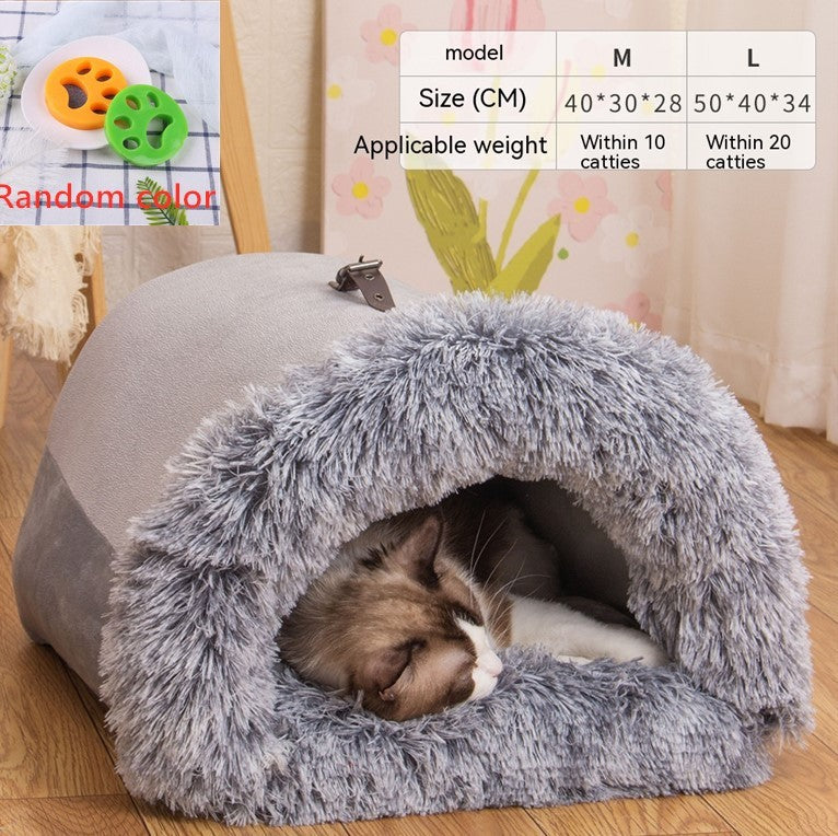 New Splice Portable Pet Nest Portable Autumn And Winter Warm Dog Nest Moisture-proof Long Fur Cat Nest Cross Border Pet Nest nyaabs.com