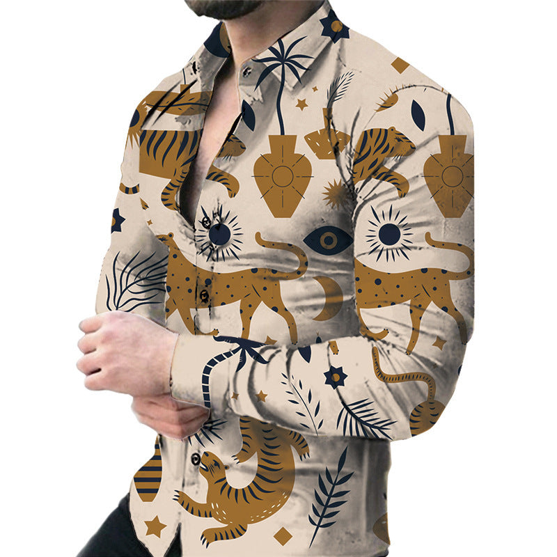 Men's Casual Long Sleeved Large Floral Shirt My Store