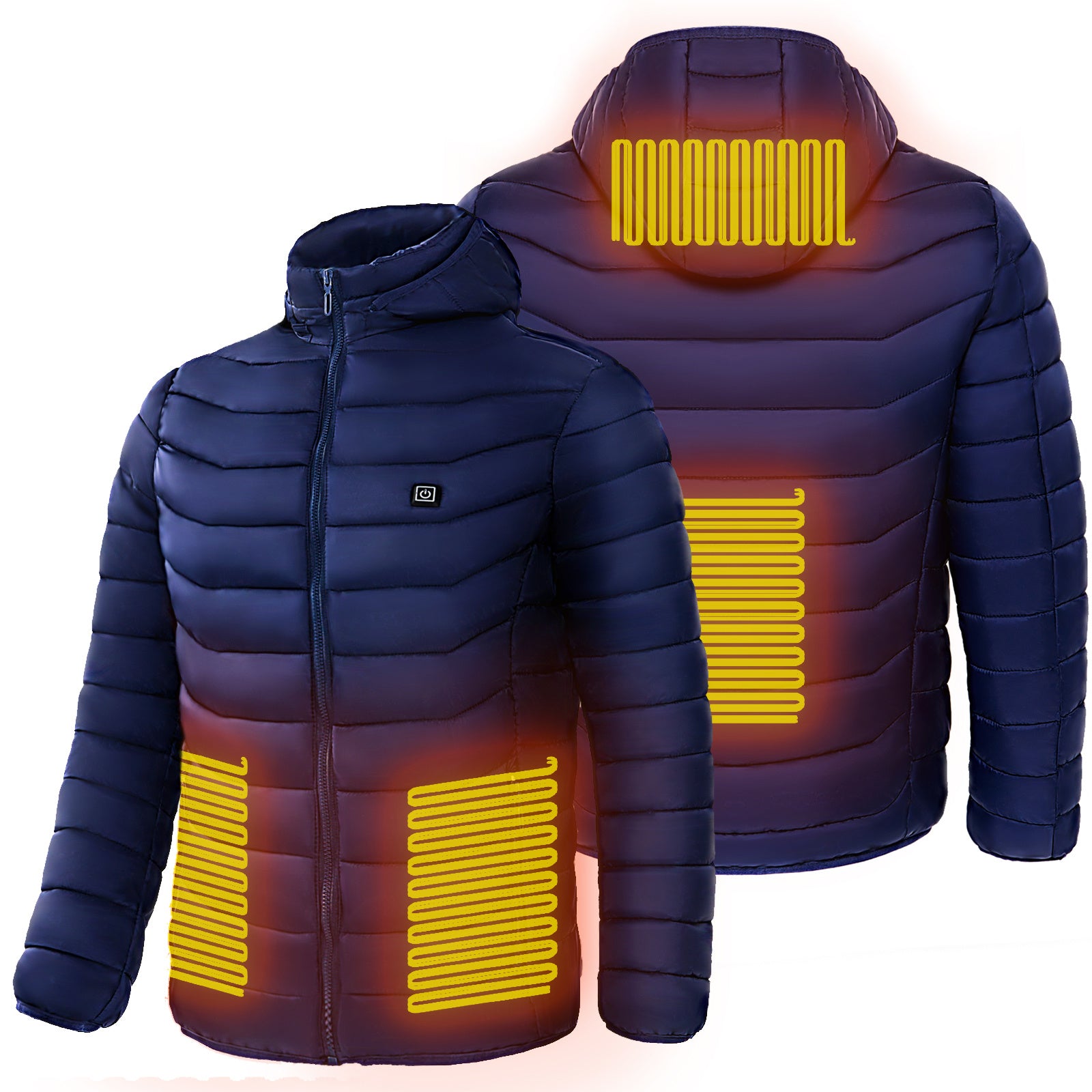 Men Heated Puffer Jacket Electric Heating Coat Insulated Hood Windbreaker 9Heat Zones - Nyaabs