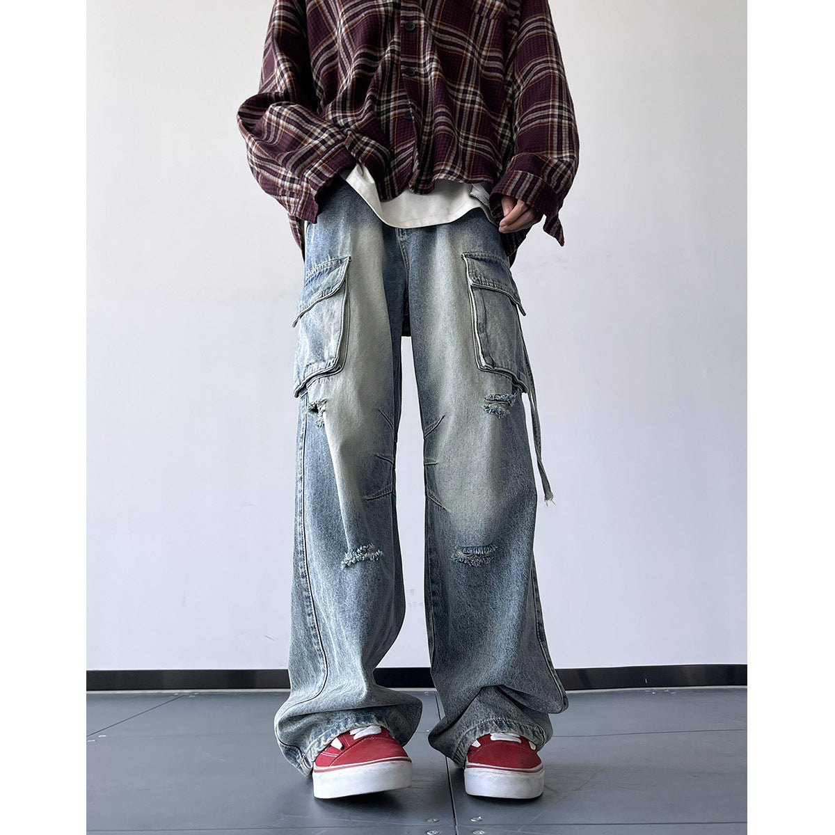 Tooling Straight-leg Trousers Loose Trendy All-match - Nyaabs