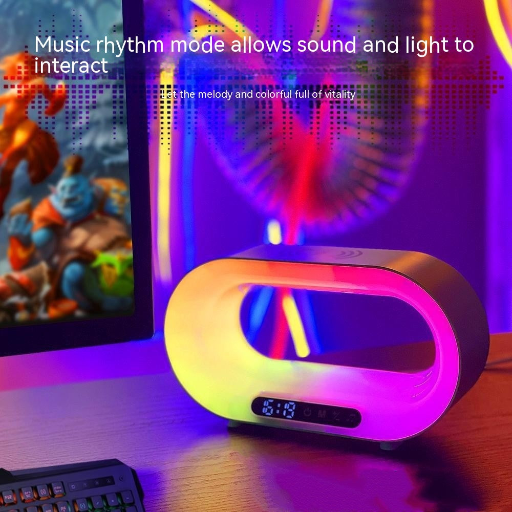 Multi-function 3 In 1 LED Night Light APP Control RGB Atmosphere Desk Lamp Smart Multifunctional Wireless Charger Alarm Clock nyaabs.com