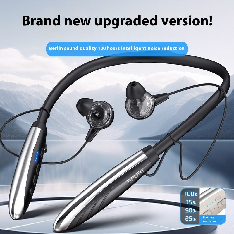 Neck Wireless Bluetooth Earphones 9D Stereo Surround Headphone Magnetic Sport Neckband Headset Neck-hanging Earbuds - Nyaabs