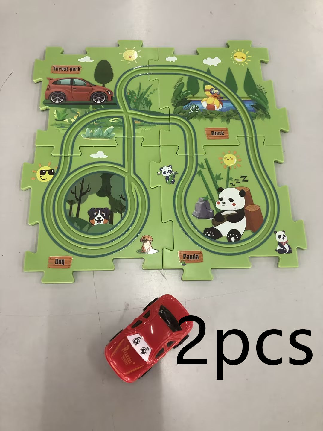 Children Puzzle Electric Railroad Speeder DIY Assembly Electric Car Automatic Rail City Scene Construction Education Toy Gift - Nyaabs