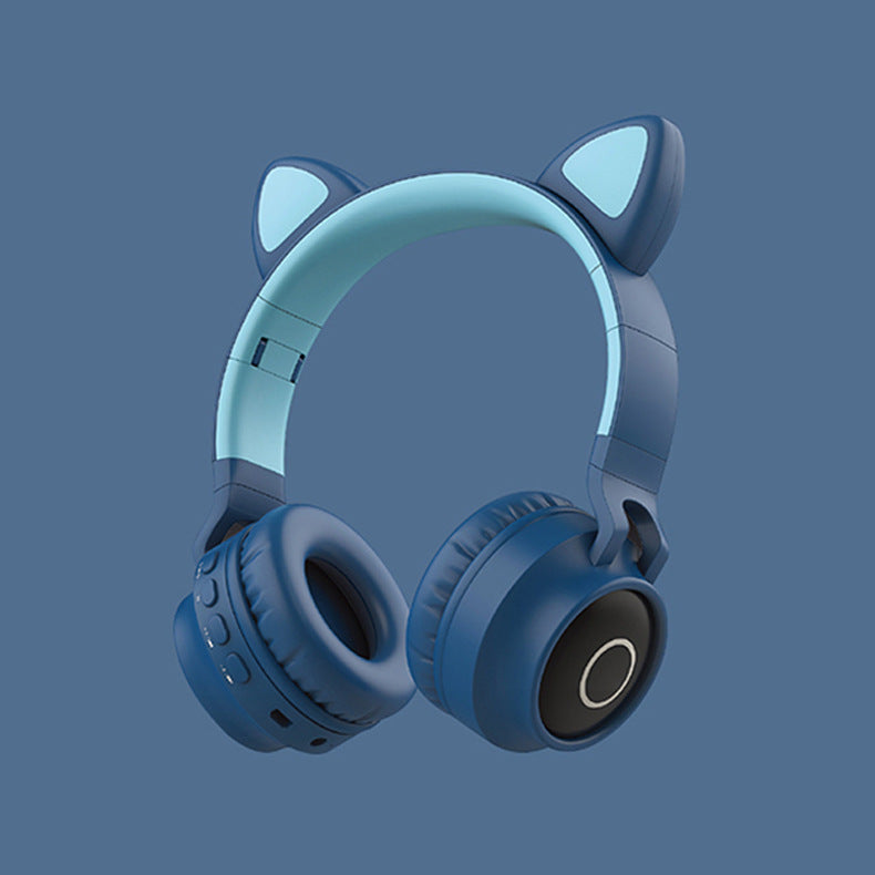 LED Light Cat Ear Headphones Wireless Bluetooth 5.0 Headset Portable Foldable Kids Headphone With Microphone Best Gift - Nyaabs