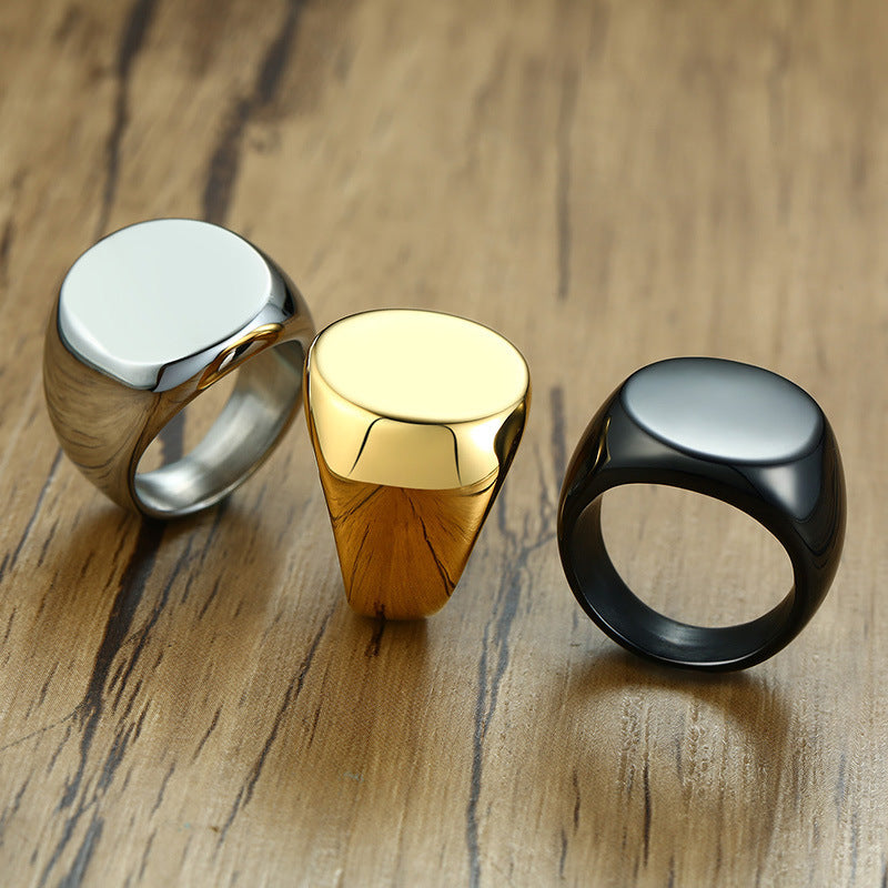 Round Ring Gold Men Fashion Trend - Nyaabs