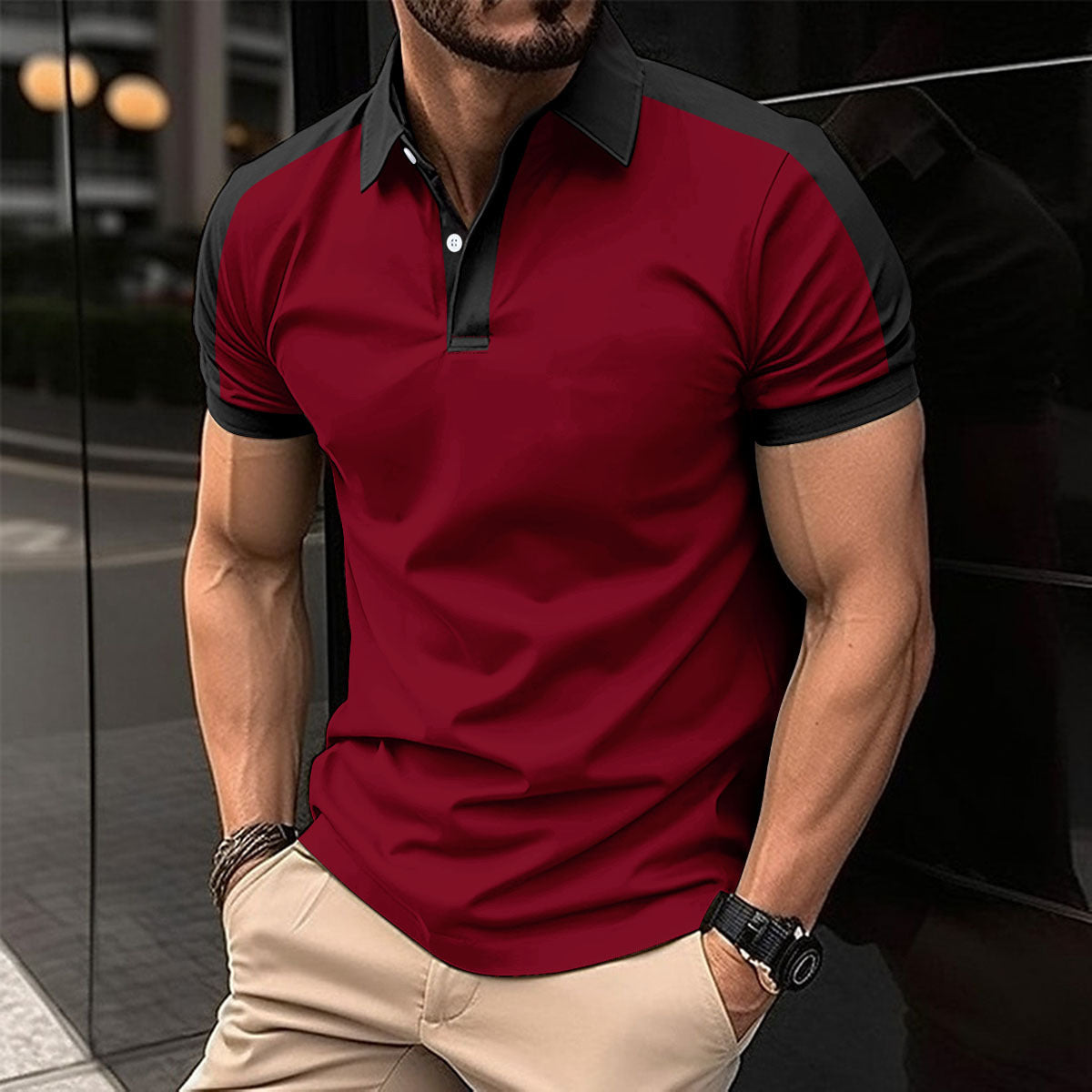 Men's Short Sleeve Business Shirt Summer Casual Polo Shirts - Nyaabs