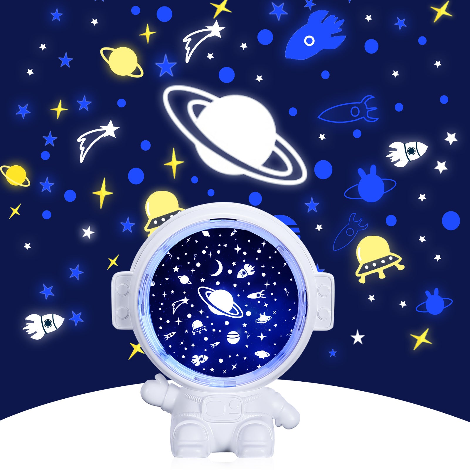 Galaxy Star Projector Starry Sky Night Light Astronaut Lamp Room Decr Gift Child Kids Baby Christmas Spaceman Projection - Nyaabs